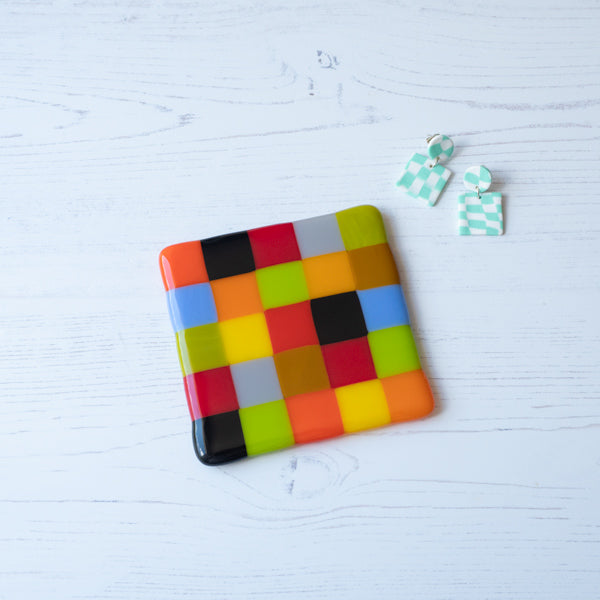 10cm Chequered Fruity Coaster - Bullseye Collection