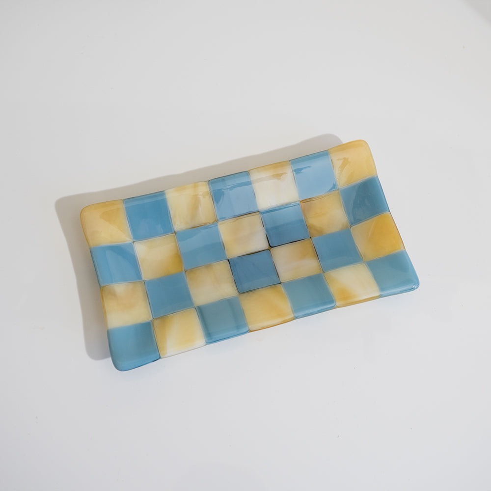 21x12cm Streaky Chequered Large Tray - Bullseye Collection