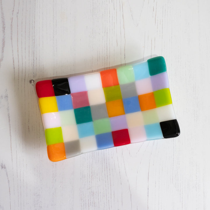 16x10cm "Quilted" Chequered Coloured Medium Tray