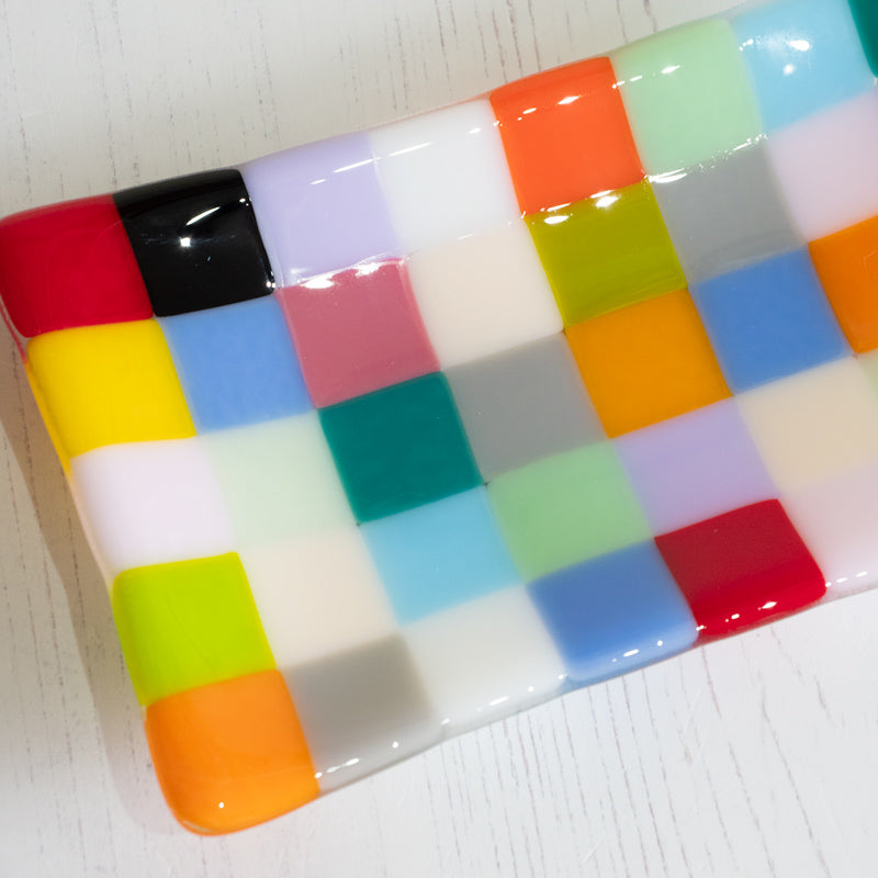 16x10cm "Quilted" Chequered Coloured Medium Tray
