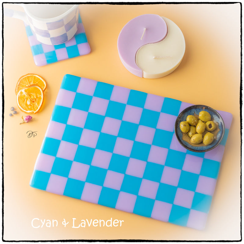 30x21cm "Create your Own" Chequered Dual Coloured Placemat - Bullseye/Oceanside Collection