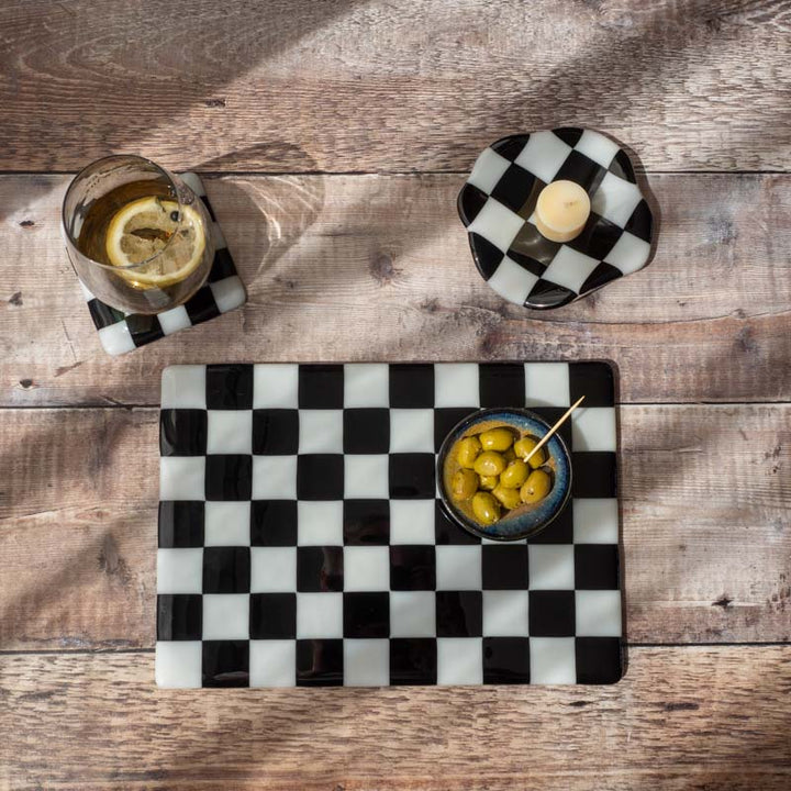 30x21cm "Create your Own" Chequered Dual Coloured Placemat - Bullseye/Oceanside Collection