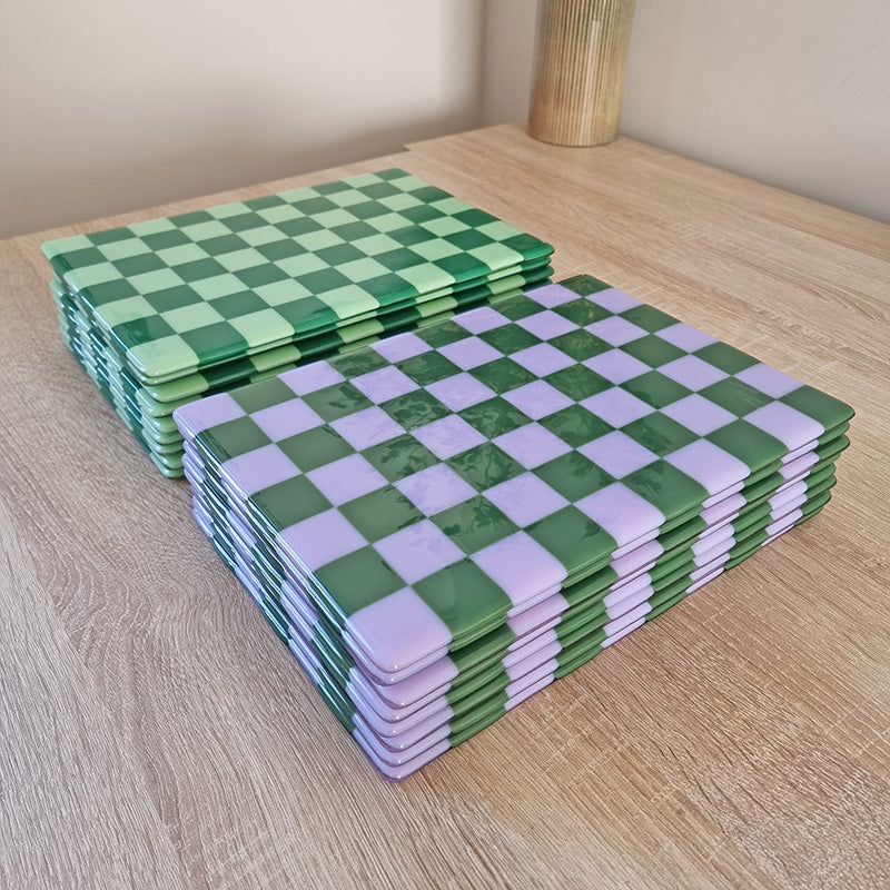 30x21cm "Create your Own" Chequered Dual Coloured Placemat - Bullseye/Oceanside Collection