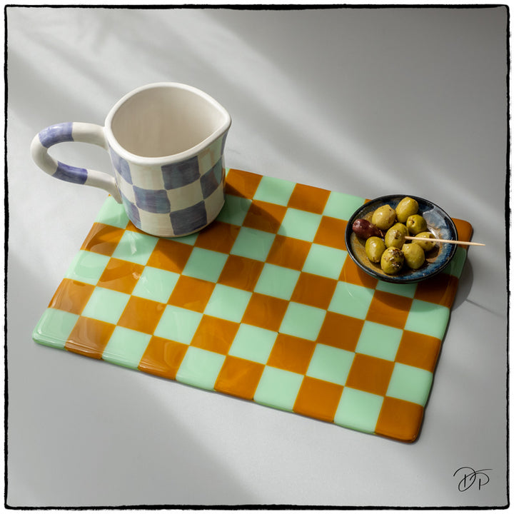 30x21cm "Create your Own" Chequered Dual Coloured Placemat - Bullseye/Oceanside Collection