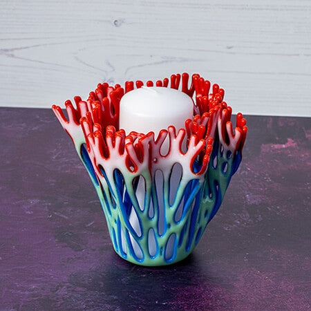 14cm "Ruby Green" Blended Colours Coral Vase image 0