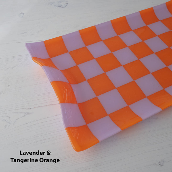 40x23cm "Create your Own" Chequered Dual Coloured Serving Tray