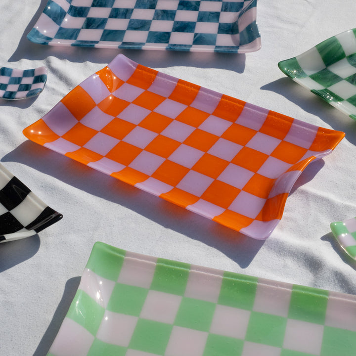 40x23cm "Create your Own" Chequered Dual Coloured Serving Tray