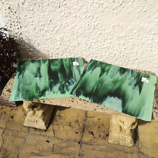 Cream/Dark Streaky Green Chequered Coaster image 2