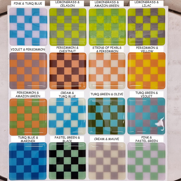 10cm Chequered Dual Colour Coaster - Oceanside Collection image 2