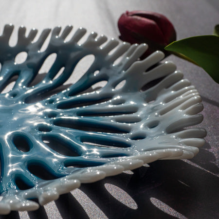 30cm "Artic Blue" Blended Colours Coral Bowl image 1