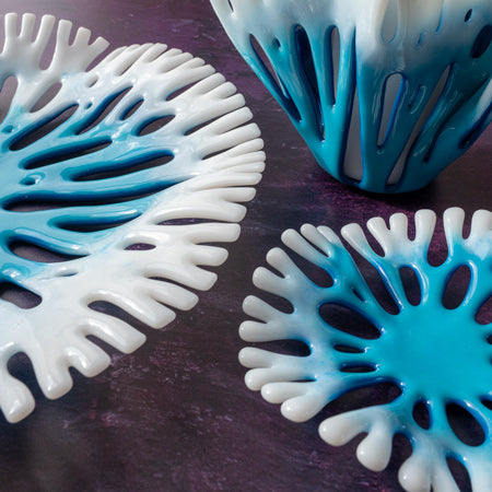 30cm "Artic Blue" Blended Colours Coral Bowl image 6