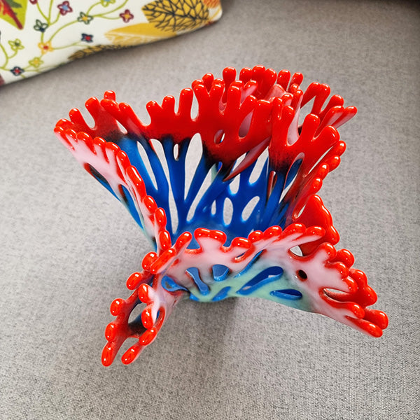 14cm "Ruby Green" Blended Colours Coral Vase image 1