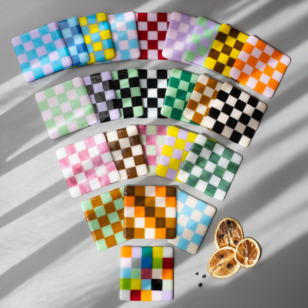 10cm Chequered Dual Coloured Coaster image 3