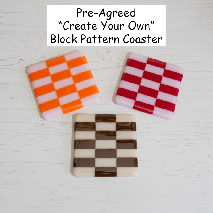10.5cm "Create your Own" Block Pattern Coaster - Bullseye Collection