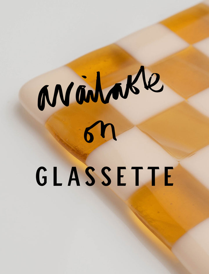 10cm Chequered Almond & Amber Coaster