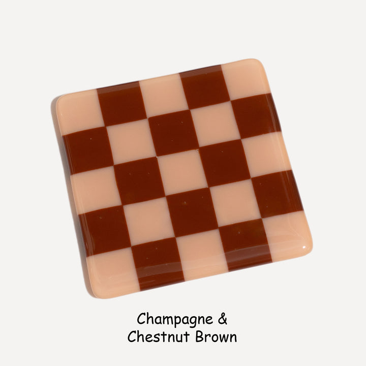 10cm Chequered Dual Colour Coaster - Oceanside Collection