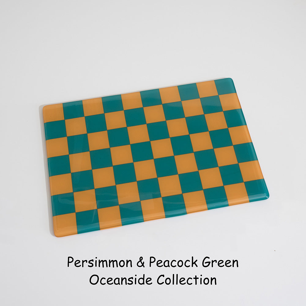 30x21cm "Create your Own" Chequered Dual Coloured Placemat - Bullseye/Oceanside Collection