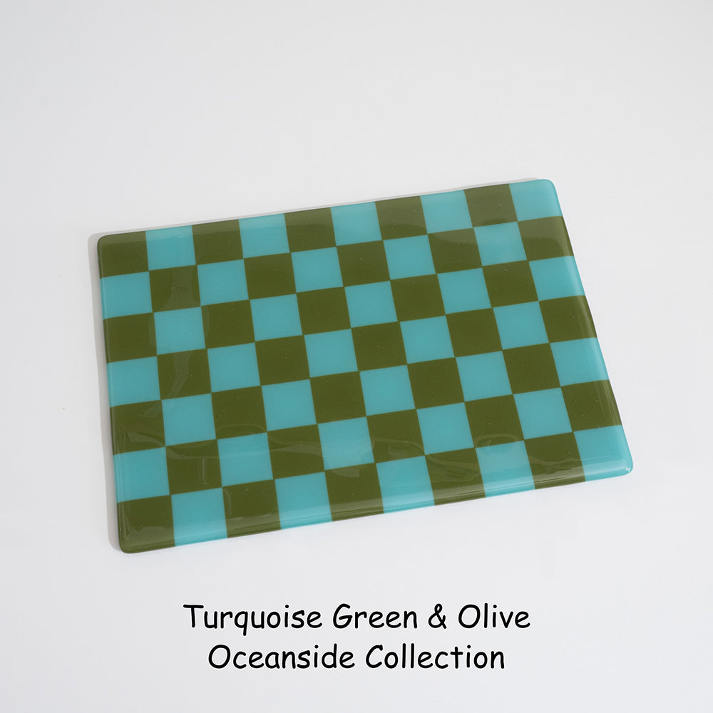 30x21cm "Create your Own" Chequered Dual Coloured Placemat - Bullseye/Oceanside Collection