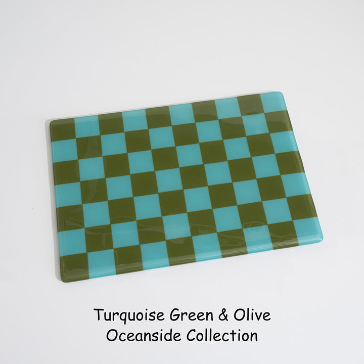 30x21cm "Create your Own" Chequered Dual Coloured Placemat - Bullseye/Oceanside Collection