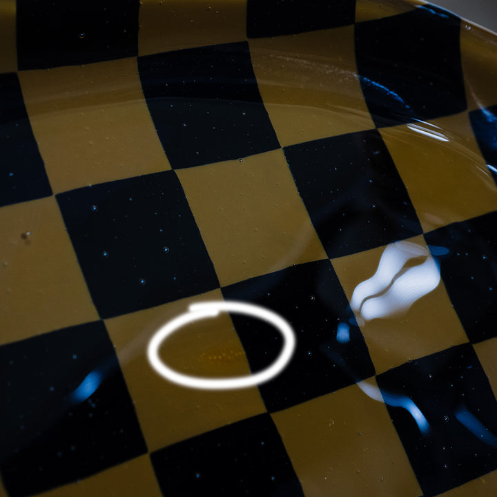 "Seconds" 30x18cm Chequered Brown & Black Oval Platter (please read full description)