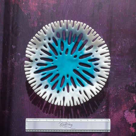 30cm "Artic Blue" Blended Colours Coral Bowl image 5