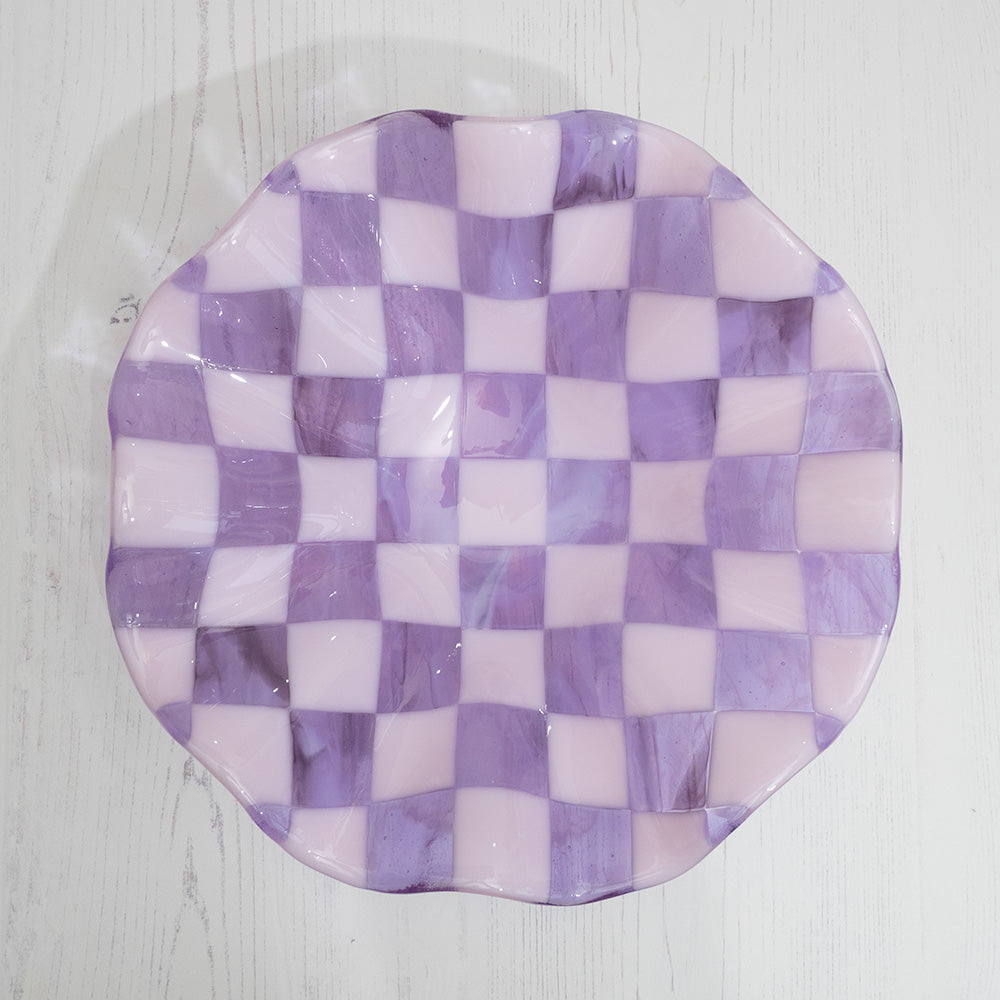 25cm Chequered Pink/Lavender/Amethyst Bowl image 2