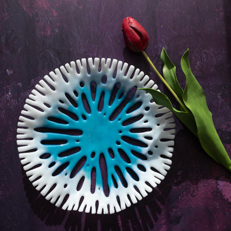 30cm "Artic Blue" Blended Colours Coral Bowl image 2