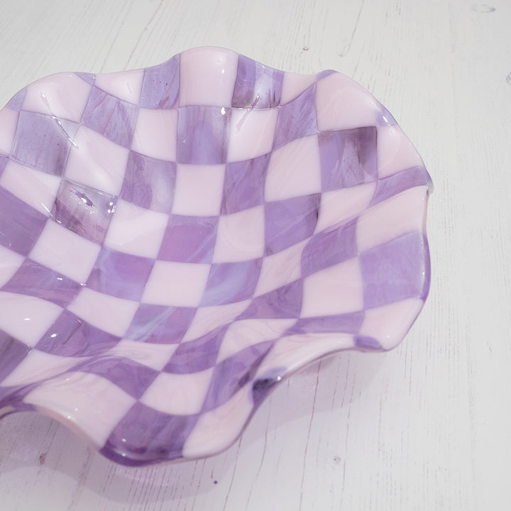 25cm Chequered Pink/Lavender/Amethyst Bowl image 4
