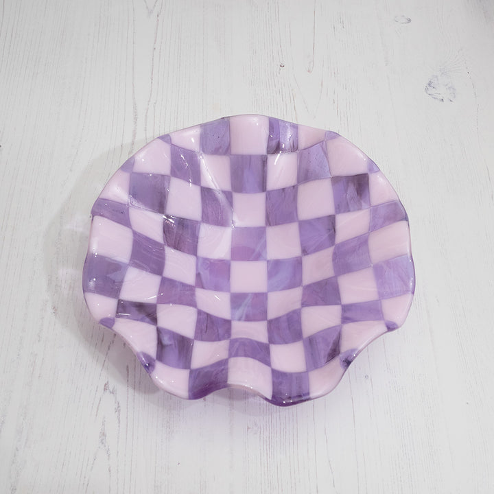 25cm Chequered Pink/Lavender/Amethyst Bowl image 0