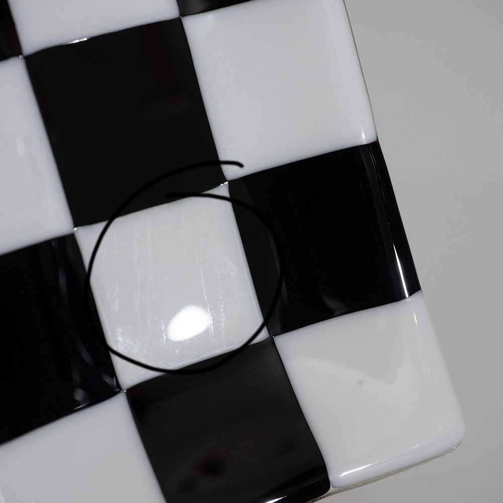 "Seconds" 15x8cm Chequered White & Black Medium Tray (please read full description)