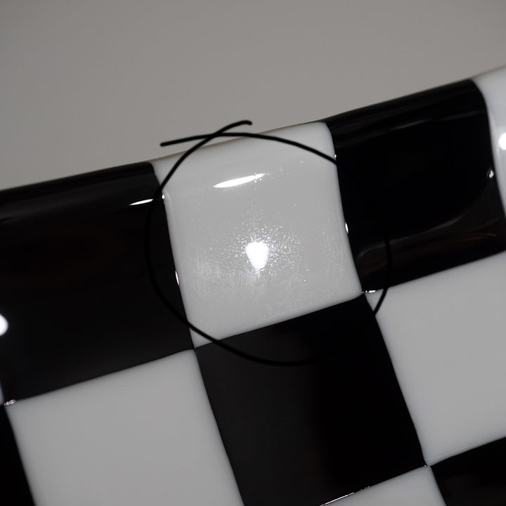 "Seconds" 15x8cm Chequered White & Black Medium Tray (please read full description)