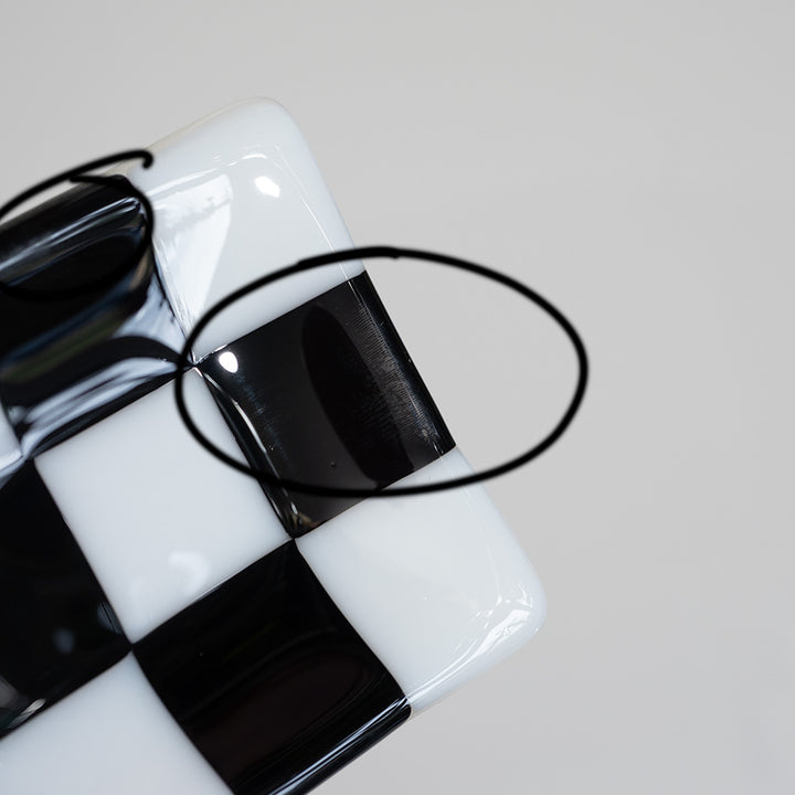 "Seconds" 15x8cm Chequered White & Black Medium Tray (please read full description)