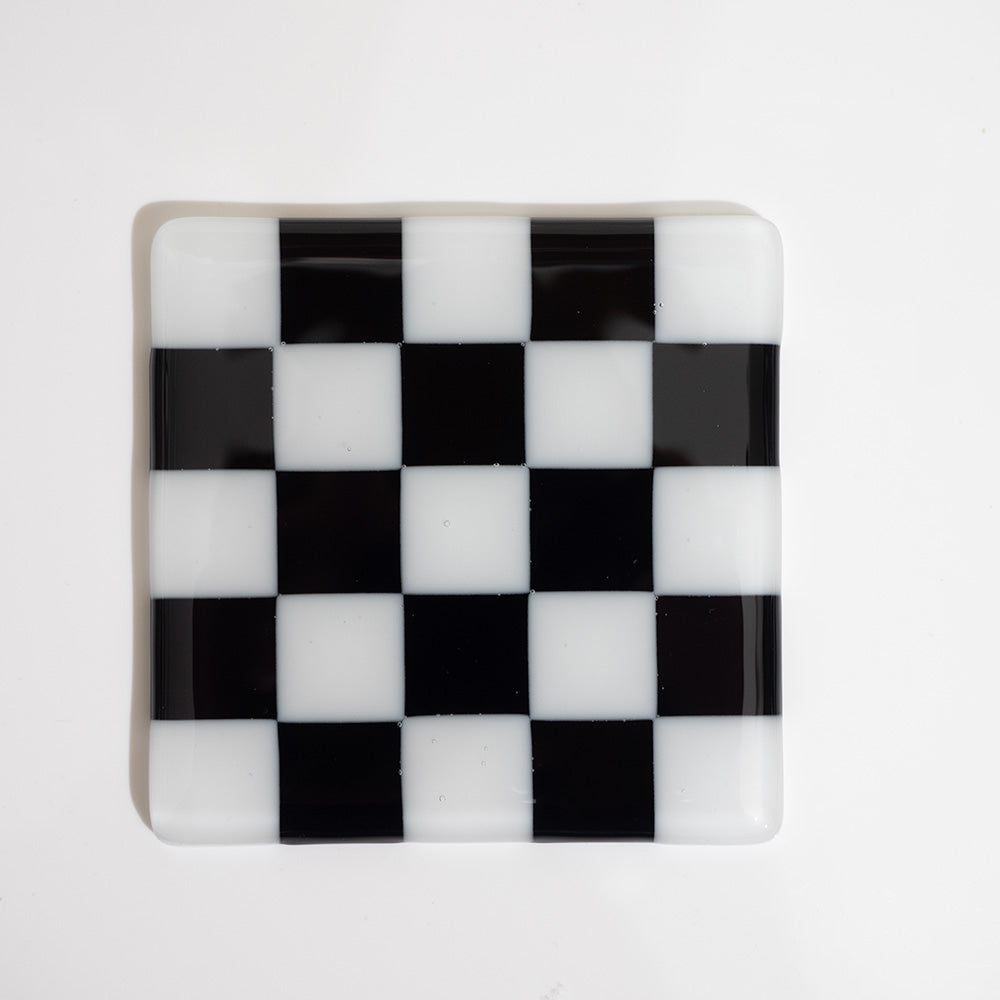 "Seconds" 10cm White & Black Coaster (please read full description)