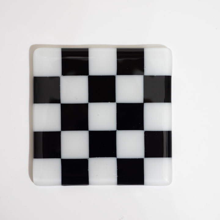 "Seconds" 10cm White & Black Coaster (please read full description)
