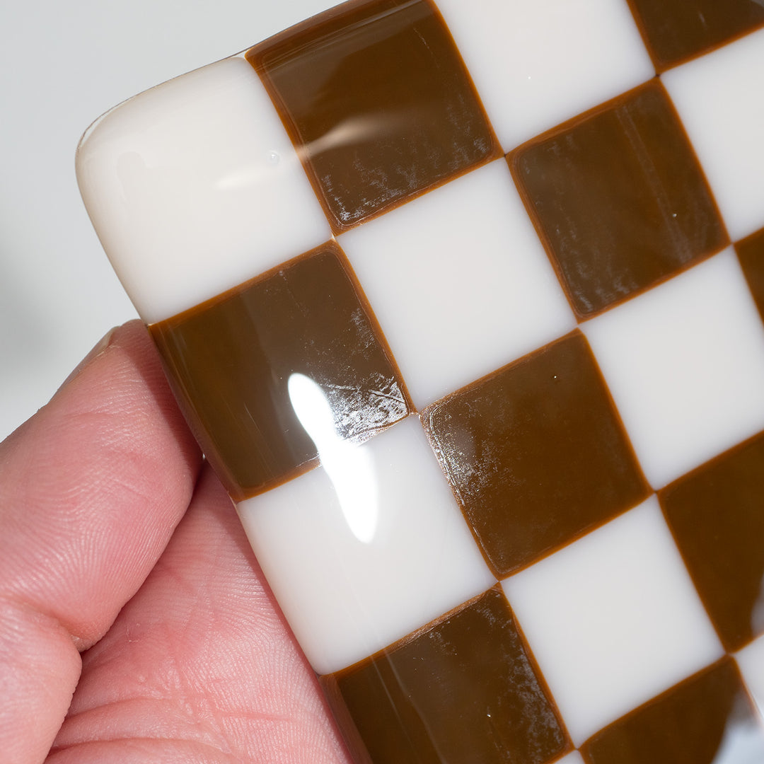 "Seconds" 10cm Almond &amp; Brown Coaster (please read full description)