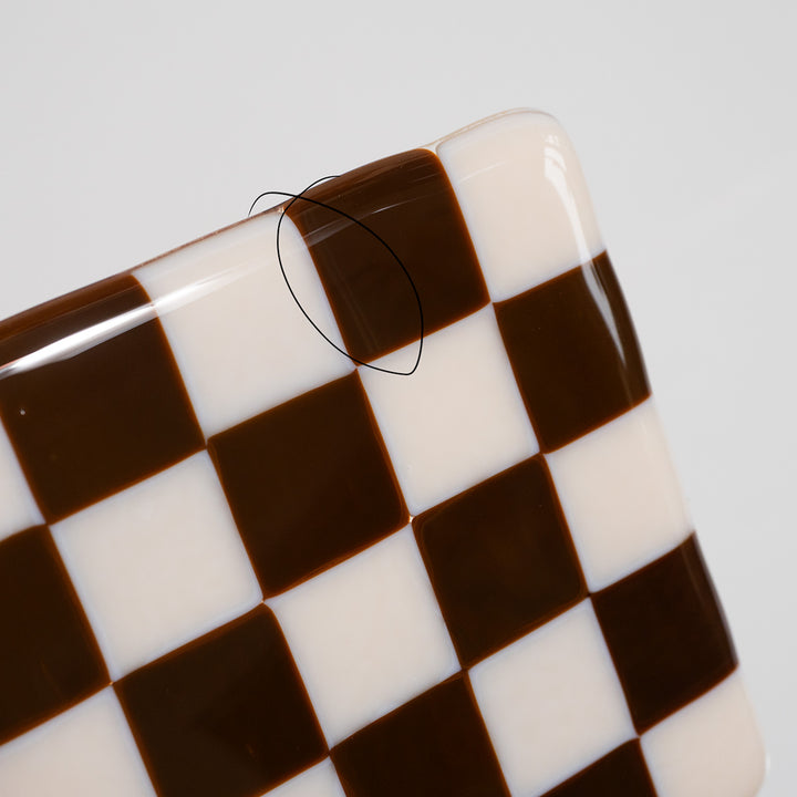 "Seconds" 10cm Almond &amp; Brown Coaster (please read full description)