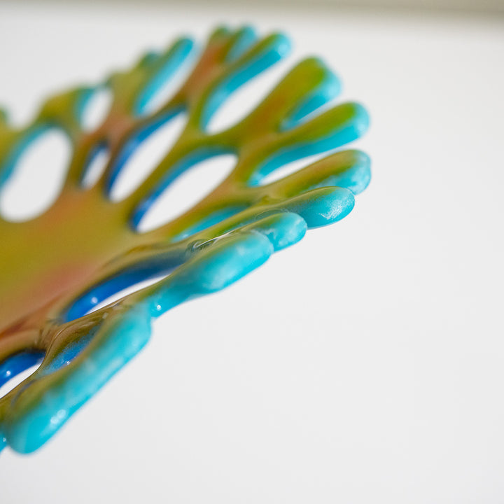 "Seconds" 13cm "Sunflower" Coral Candle Holder/Dish - Bullseye Collection (please read full description)