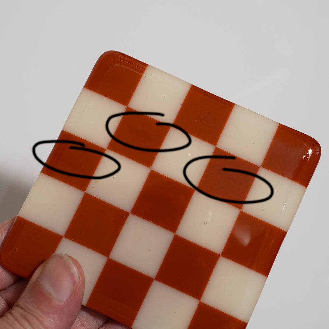 "Seconds" 10cm Terracotta &amp; Cream Coaster (please read full description)