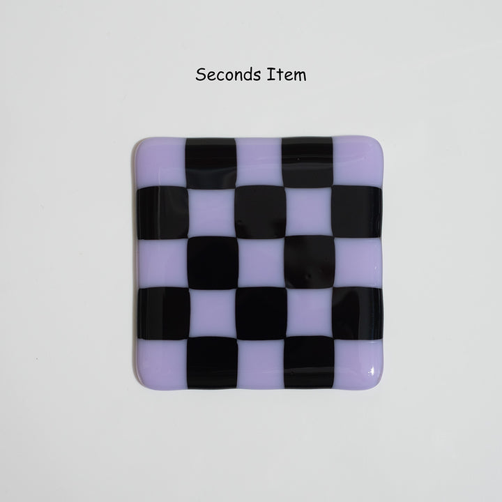 "Seconds" 10cm Lavender &amp; Black Coaster (please read full description)