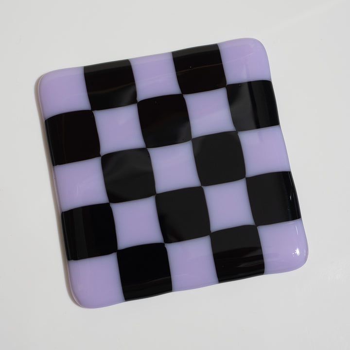 "Seconds" 10cm Lavender &amp; Black Coaster (please read full description)