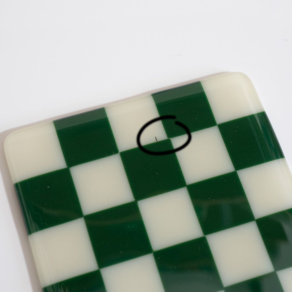 "Seconds" 10cm Cream & Dark Green Coaster (please read full description)