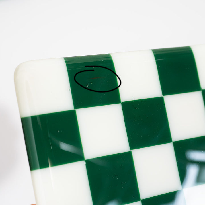 "Seconds" 10cm Cream &amp; Dark Green Coaster (please read full description)