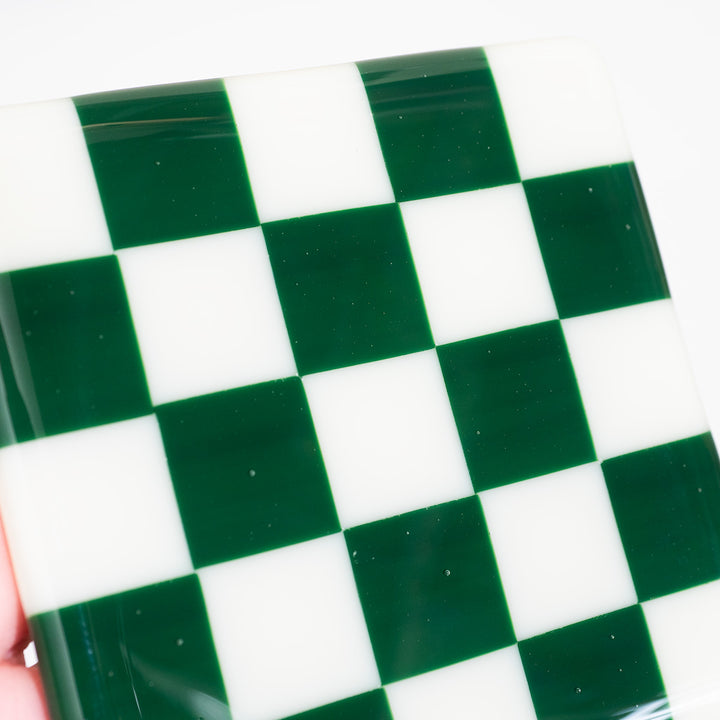 "Seconds" 10cm Cream &amp; Dark Green Coaster (please read full description)