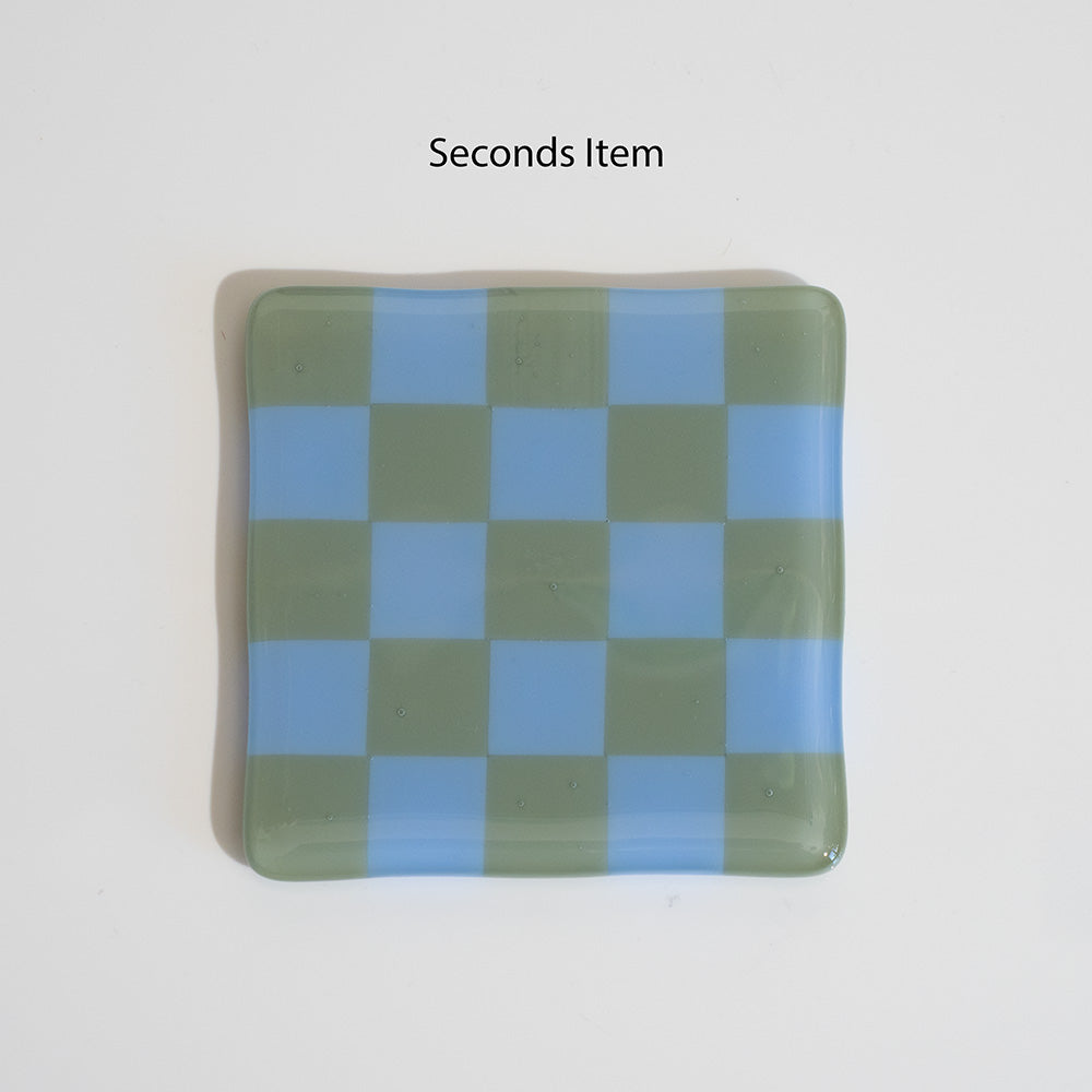 "Seconds" 10cm Celadon &amp; Superior Blue Coaster (please read full description)