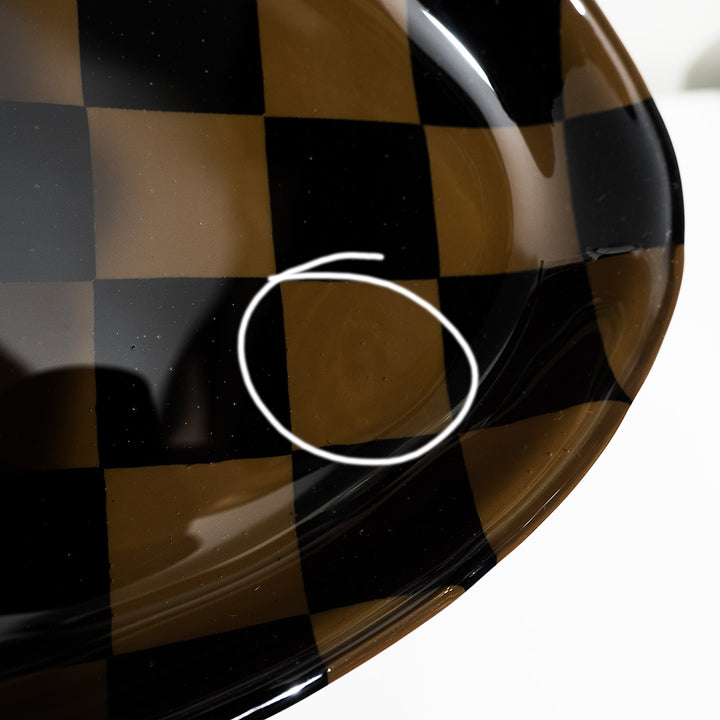 "Seconds" 30x18cm Chequered Brown & Black Oval Platter (please read full description)