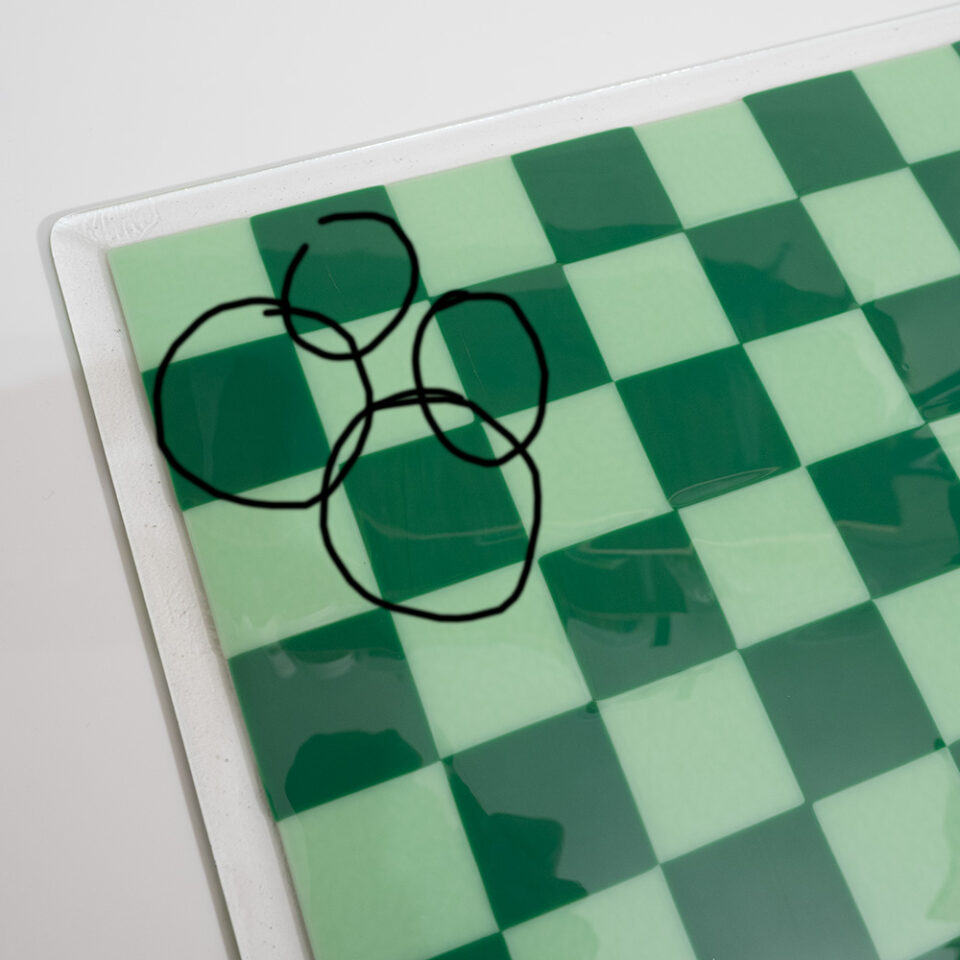 "Seconds" 35cm Mint Green/Jade Green Chess Board (please read full description) - Image 2