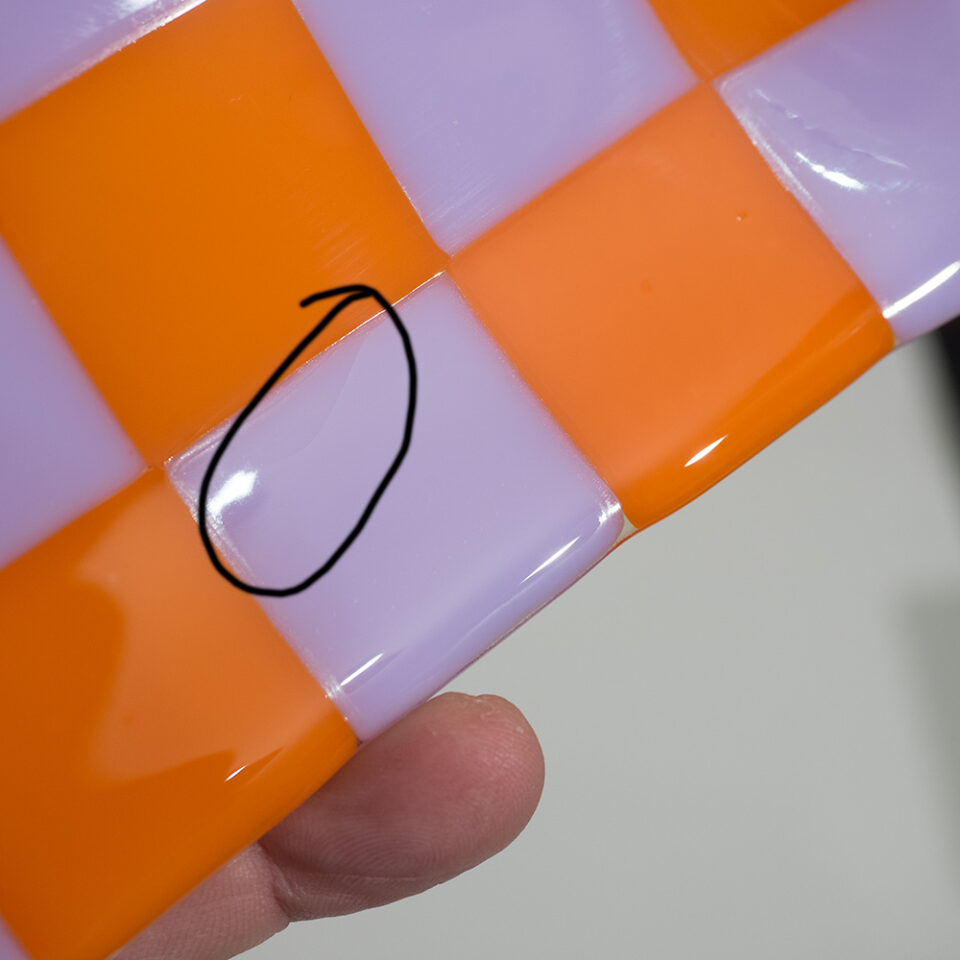 "Seconds" 15x8cm Checkered Lavender/Orange (please read full description) - Image 2