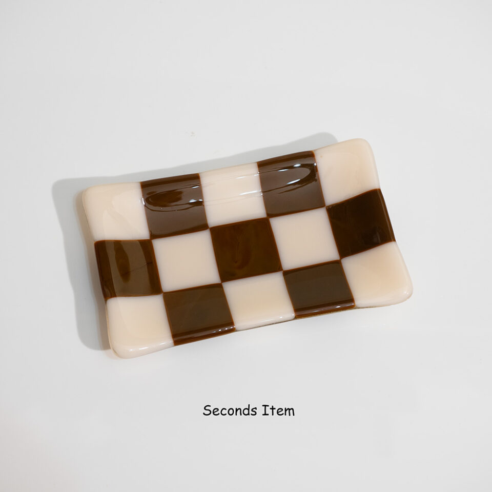 "Seconds" 15x8cm Almond/Brown Tray (please read full description)