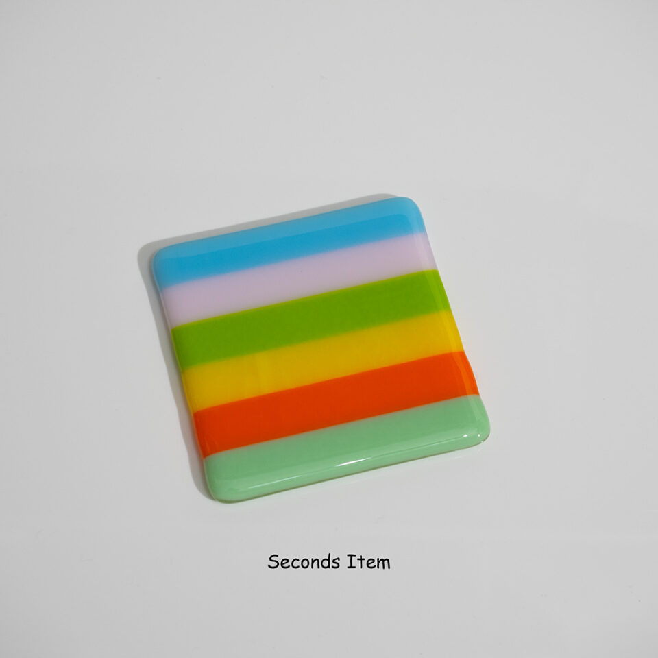 "Seconds" Summer Striped Coaster (please read full description)