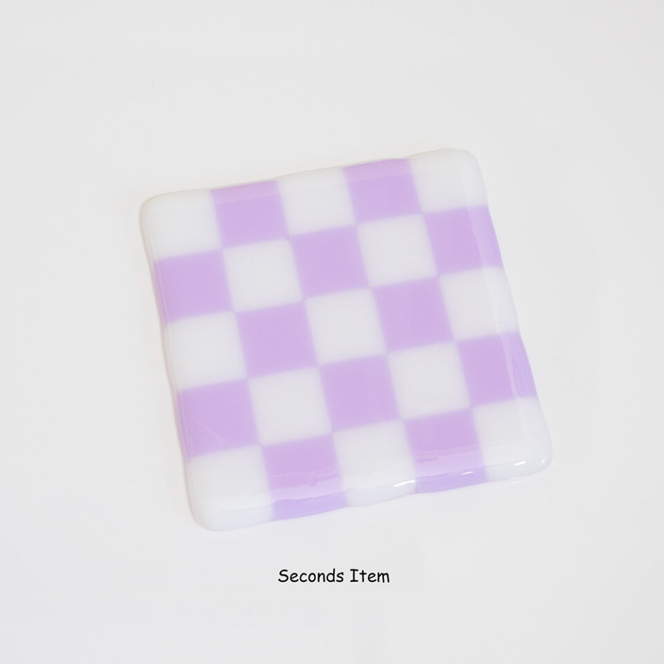 "Seconds" White/Lavender Coaster (please read full description)